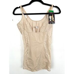 Maidenform Light N Lacy Wear Your‎ Own Bra Torsette Shapewear Beige Large NWT